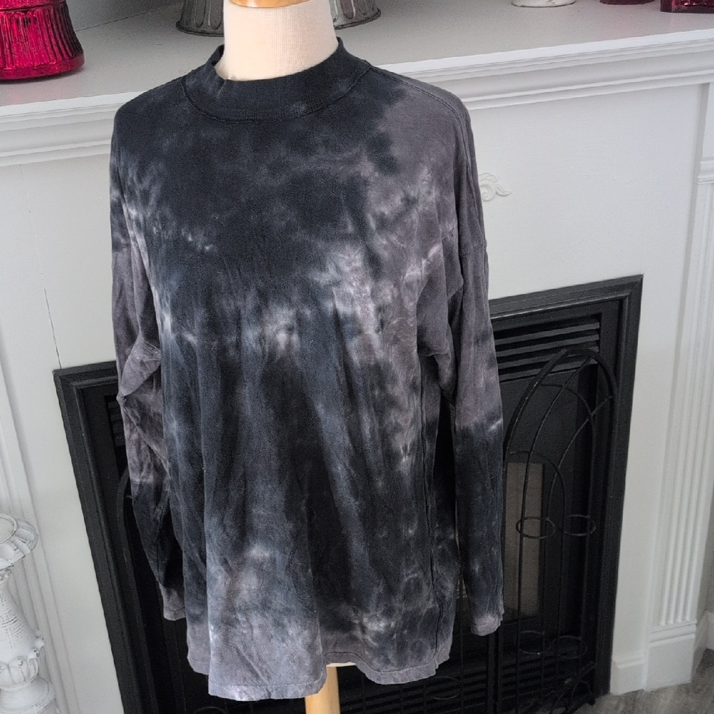 We The Free Free People 100% Cotton Tie-dyed Black Top Size XS